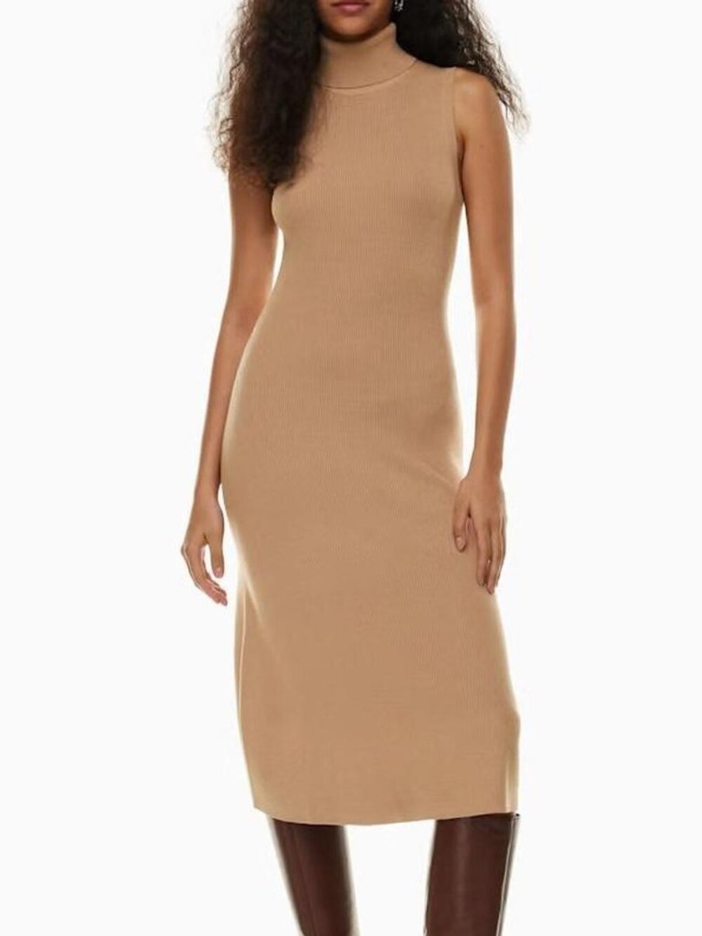 Aritzia Wilfred sz S Mimi Dress sleeveless turtleneck ribbed midi